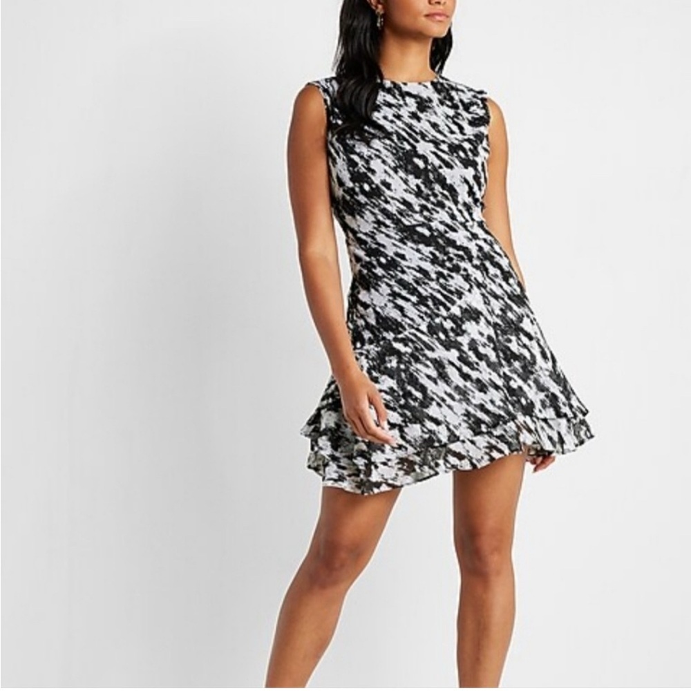 Express Black and White Mini Dress